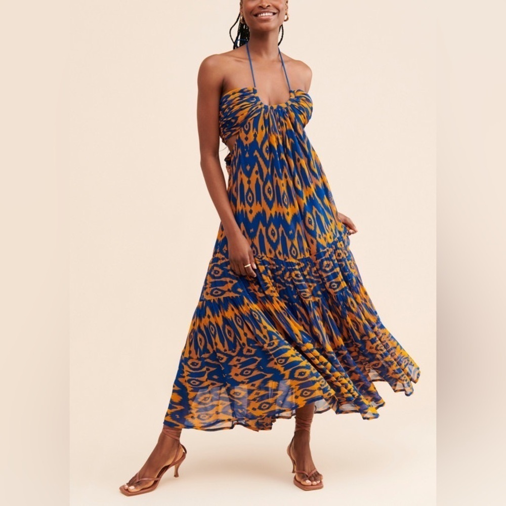 Verb by Pallavi Singhee Halter Cut-Out Midi Dress Resort Wear Size L